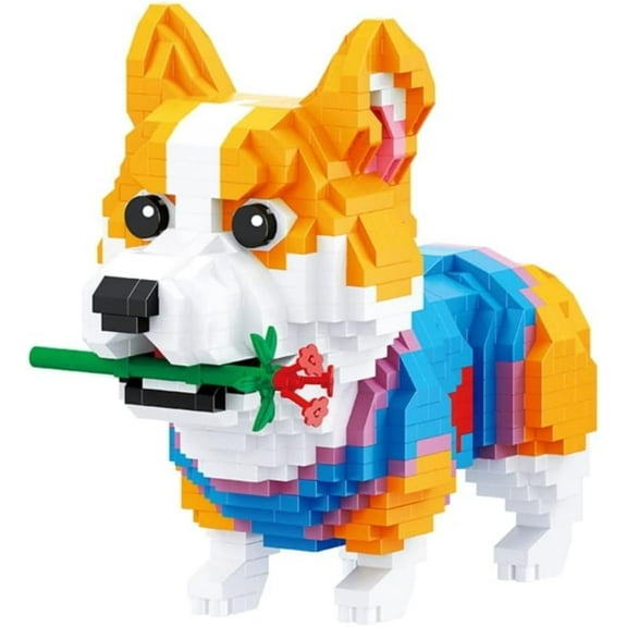 CUTEHELPER Mini Building Blocks Animal Set, DIY Micro 3D Building Toy Bricks (Corgi 997pcs)