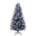 thumbnail image 1 of Gymax 7 FT Flocked Christmas Tree Artificial Xmas Tree w/270 Branch Tips &Pine Needles, 1 of 10