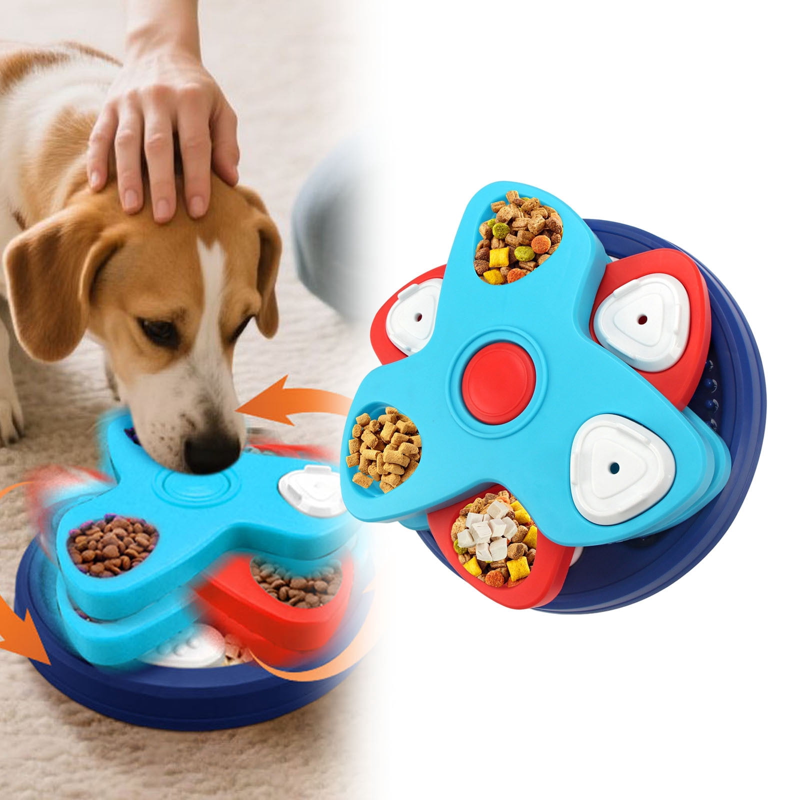 Slow Feeding Dog Bowl Interactive Puzzle Toy for Digestive Support Mental Stimulation IQ Training Pet Snack Dispenser Enrichment Game for Smart Dogs and Cats