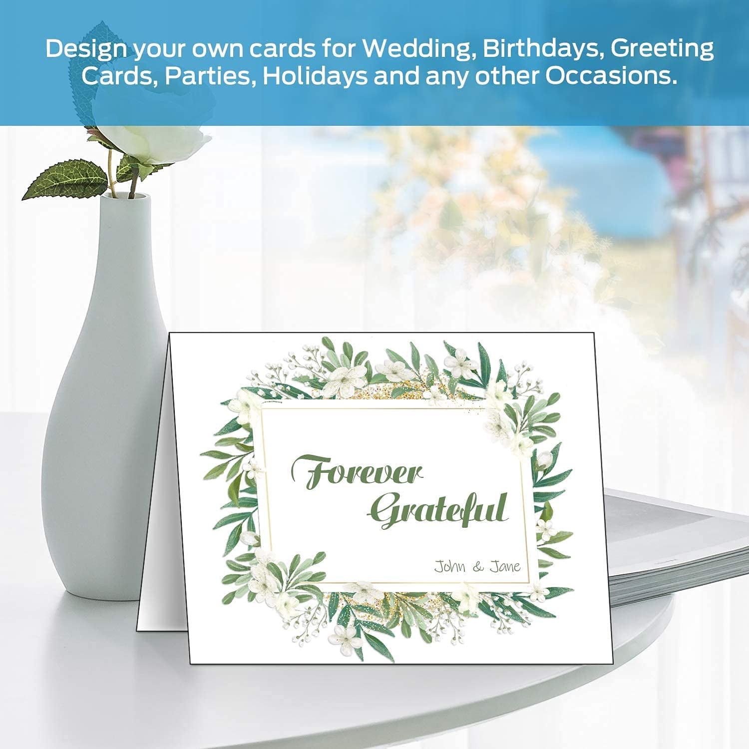 Blank White Cards and Envelopes 50 Pack - 4.25" x 5.5" Heavyweight Folded Cardstock and A2 Envelopes for DIY Greeting Cards Wedding Birthday Invitations Baby Shower Thank You Cards and More