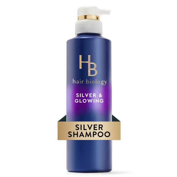 Hair Biology Purple Violet Silver Shampoo For Gray or Blonde Brassy Color Treated Hair, Fights Brassiness and Replenishes - 12.8 fl oz