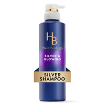 Hair Biology Purple Violet Silver Shampoo For Gray or Blonde Brassy Color Treated Hair, Fights Brassiness and Replenishes - 12.8 fl oz