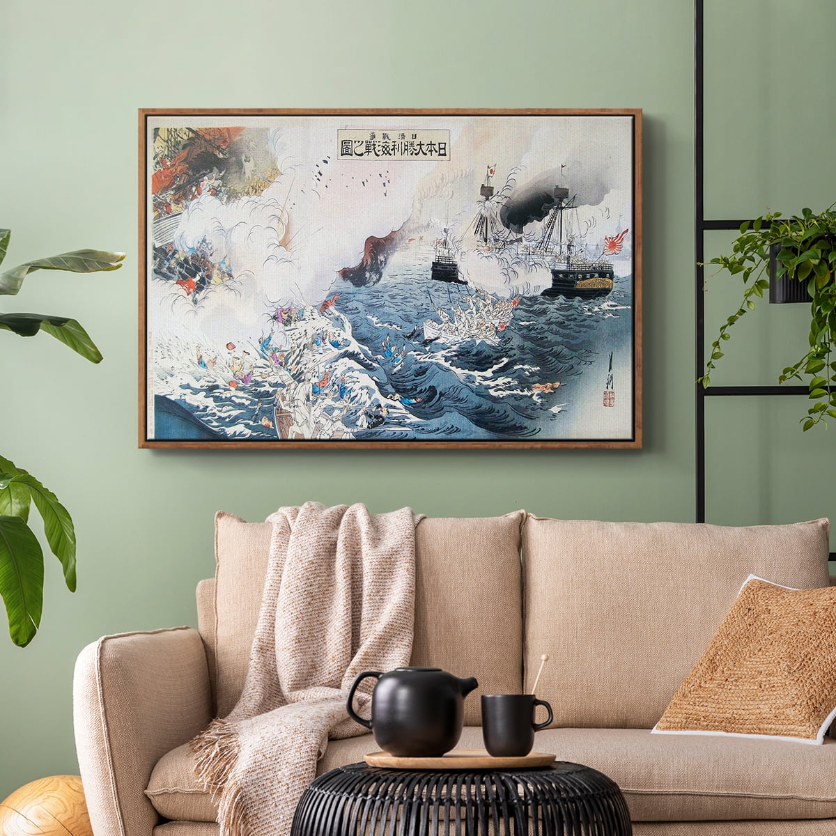 Vintage Landscape-XXXI By Wexford Home Framed in Walnut Wood Gallery Wrapped Canvas 25 in. x 37 in.