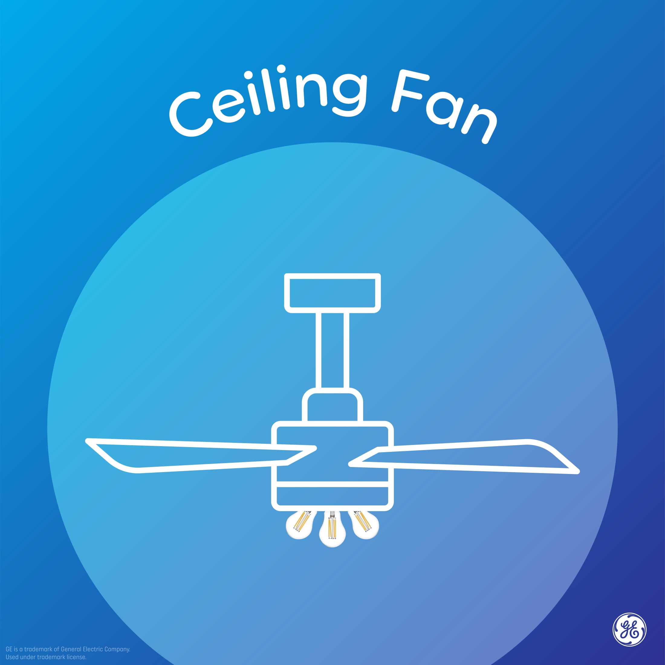 GE LED Light Bulb, 40 Watt, Daylight, A15 Ceiling Fan Bulb, Small Base, 13yr