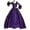 Purple, variant on Bigersell Summer Midi Dresses for Women Nightt Summer Female U-Neck 3/4 Sleeve Maxi Ball Gown Dress Style D-134 Ladies Sundresses Plus Size Summer Dresses , Black M