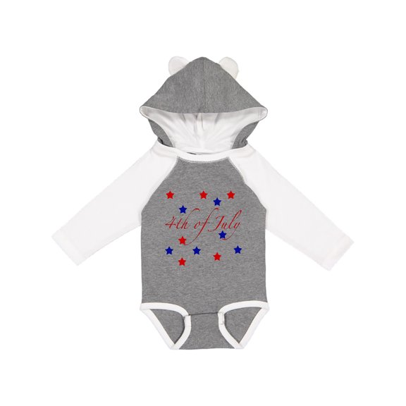 Inktastic 4th Of July Stars Boys or Girls Long Sleeve Baby Bodysuit