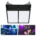 thumbnail image 4 of Portable DJ Booth Table with Foldable Frame, DJ Event Facade Scrim, Black and White Panels, Adjustable Feet, Convenient Cable Hole for Neat Stage Setup, 4 of 7