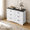 Black and White, variant on Aiho Large modern 6-Drawer Wooden Dresser, Horizontal Chest with Wide Top & Deep Storage for Bedroom, Hallway,Rustic Brown and white