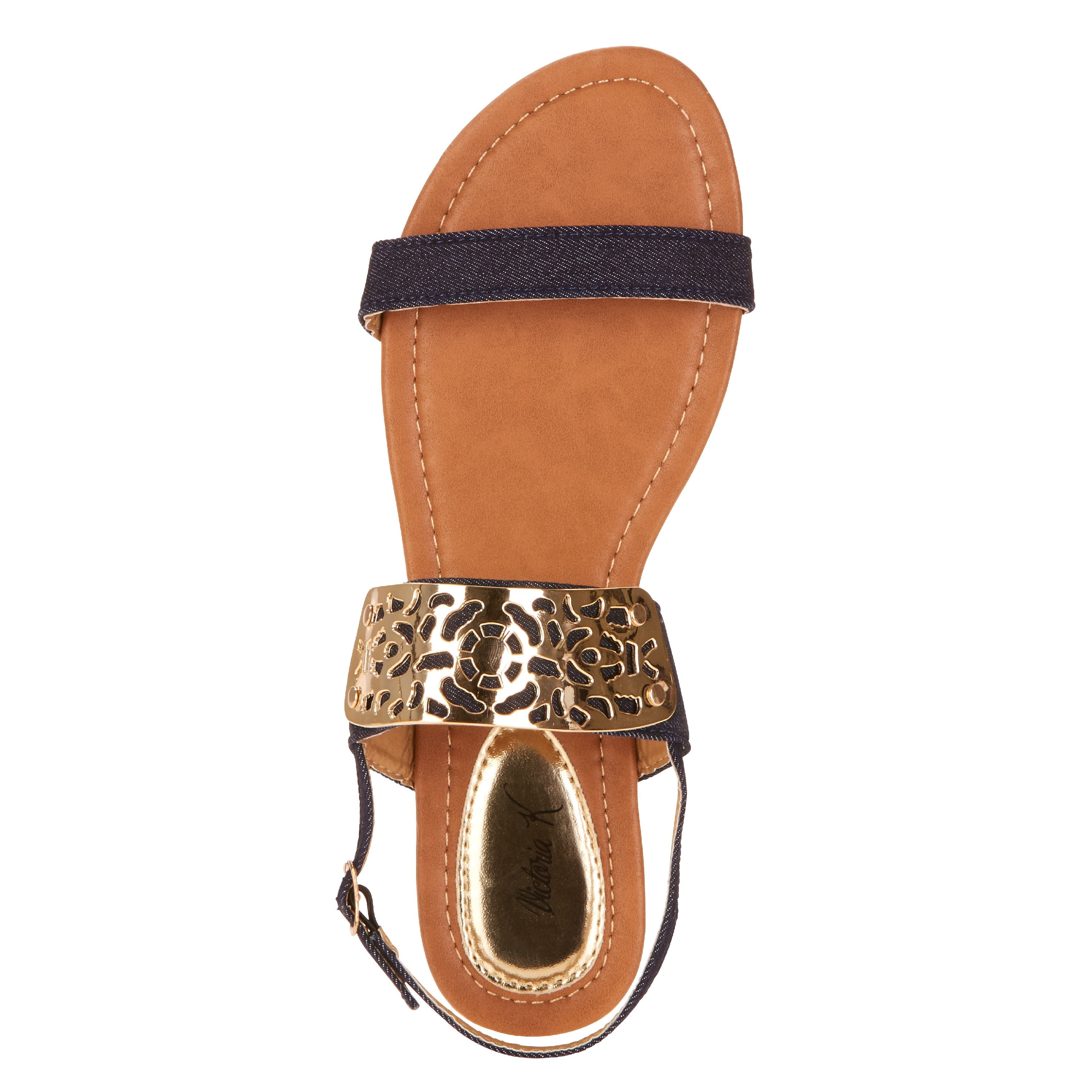 Victoria K Women's Gold Cuff Fashion Sandals