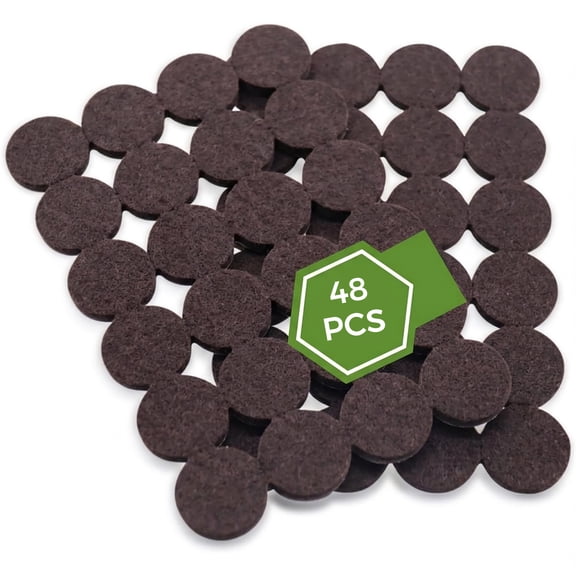 48 PCS Felt Furniture Pads for Hardwood Floors , Furniture Pads, Floor Protectors for Hardwood Floors, Felt Pads for Furniture, Round, Dark Brown