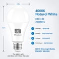 thumbnail image 7 of M MayJazz 3 Way Light Bulbs 30 70 100 Watt Equivalent Natural White 4000K, LED A19 6/10/15W Energy Saving Three Way Light Bulbs Perfect for Home Lighting, E26 Base, 4Pack, 7 of 7