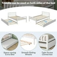 thumbnail image 2 of Twin Bed Frame with Trundle, PAPROOS Solid Wood Platform Beds, Twin Size Platform Bed Frame with Headboard and Footboard for Boys Girls, No Box Spring Needed, White, 2 of 11