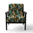 thumbnail image 4 of Designart "Regal Jungle In Orange And Green I" Orange Abstract Upholstered Accent Chair - Modern Arm Chair For Living Room, 4 of 7
