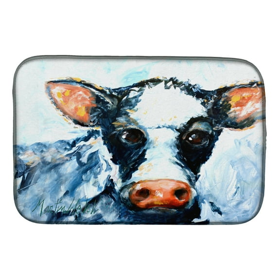 Carolines Treasures MW1273DDM Cow Lick Black and White Cow Dish Drying Mat 14 x 21" multicolor