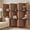 6-Panel Brown w/ Storage Shelves, variant on Jostyle 6 Panel Room Divider Privacy Screen with Storage Shelves - Foldable Partition with Sturdy Pine Wood Frame & Breathable Bamboo-Hemp Fabric for Living Room, Bedroom, Office Espresso Brown