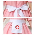 thumbnail image 5 of Otqutp 3 Piece Girls Dress Set Medical Style Nurse Themed Short Sleeve Dress Outfit with Headwear Apron Kids Fall Halloween Dress Up Clothing, 5 of 9