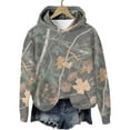 thumbnail image 3 of APEXFWDT Unisex Hooded Sweatshirt for Women Men Long Sleeve Camo Leaf Print Pullover Drawstring Fall Top for Couples Matching,L,D, 3 of 8