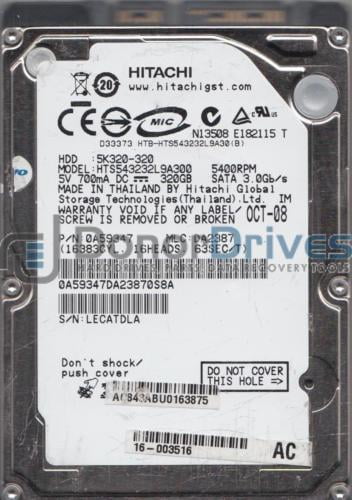 Hitachi Travelstar 5K320 320GB SATA//300 5400RPM 8MB 2.5 Hard Drive