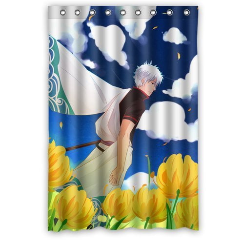 TOUXIHAA Gintama Gintoki Shower Curtain Bathroom Curtain Set with Hooks Size 48x72 inches