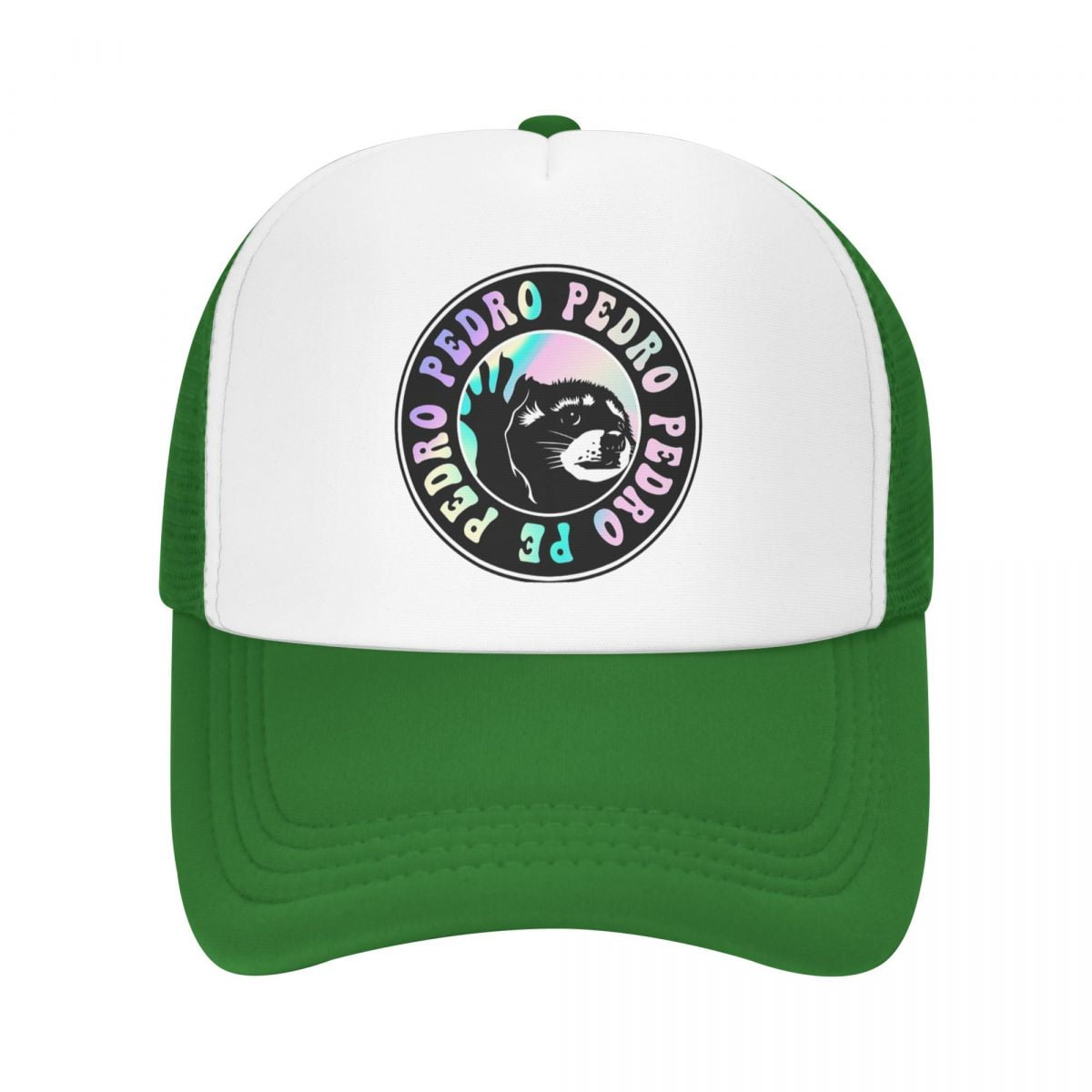 Pedro Raccoon Trucker Hats Unisex Fashion Funny Memes Hats Sun Hat Golf Hats Adjustable Polyester Mesh Baseball Cap Summer green One Size Walmart