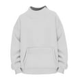 thumbnail image 6 of Fiaer Womens Crew Neck Sweatshirts Long Sleeve Pullover Oversized Loose Fit Comfort Solid Basic Tops with Pocket White XL, 6 of 6
