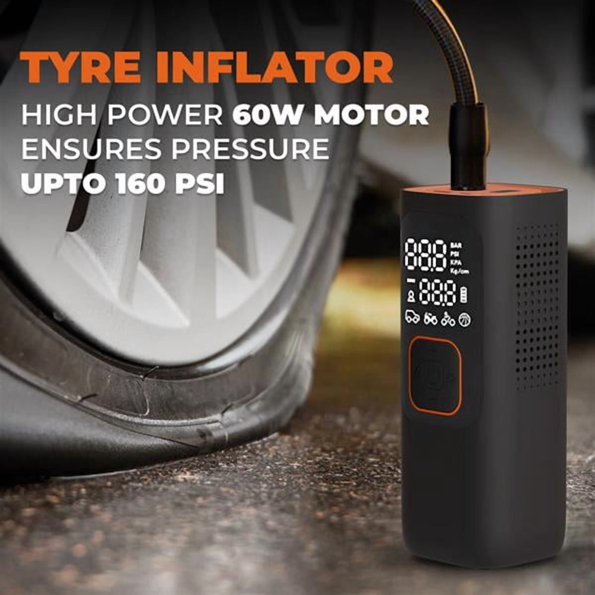 Ambifirner Tire Inflator Portable Air Compressor, Cordless Air Pump for Car Tires, 150 PSI Electric Bike Tire Pump with LED Light for Motorcycle, Auto, Ball, Bicycle