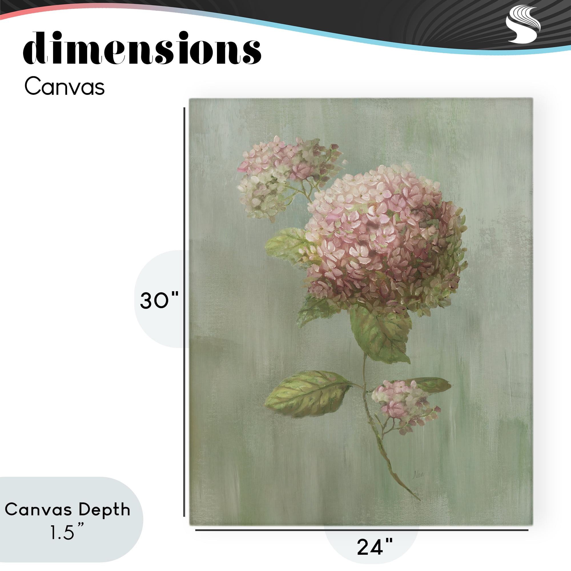 Stupell Industries Single Hydrangea Bushel Canvas Wall Art, design by Nan