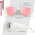 thumbnail image 5 of Sunier Vintage Polarized Pink Sunglasses Girls Stylish Transparent Frame for Young Women, 5 of 7