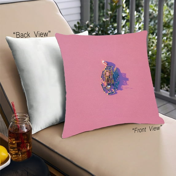 Ahgly Company Color Focus Pink Outdoor Throw Pillow, 18 inch by 18 inch