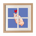 thumbnail image 1 of Finger Peach Heart Gesture Hand Sign Frame Wall Tabletop Display 4 Openings Picture, 1 of 3