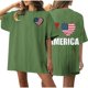 thumbnail image 1 of Camiseta de Cuello Redondo Impresa Delantera Y Trasera Del Día de la Independencia de las Mujeres, Tops Cortos Casuales para las Mujeres, 1 of 5