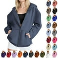thumbnail image 7 of FAIWAD Zip up Hoodie Women Oversized Long Sleeve Hooded Sweatshirts Teen Girls Casual Fall Winter Clothes, 7 of 7