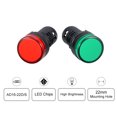 thumbnail image 5 of Unique Bargains 4Pcs AC/DC 24V Indicator Lights, Red+Green LED, Flush Panel Mount 7/8' 22mm, 5 of 5