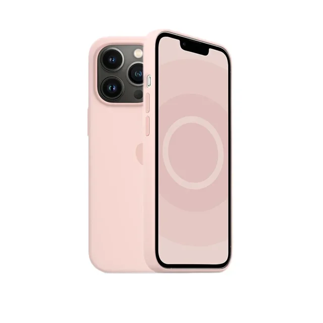 Apple Animation Magsafe 13 Pro Liquid Silicone Magnetic Case For iPhone 13 Pro Max pro Case Wireless Charging Drop Protect Cover Chalk Pink for iphone13ProMax(6.7")