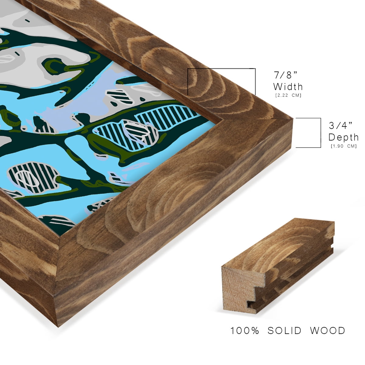 Abstract Tree Limbs I -Framed Print w/glass-Walnut