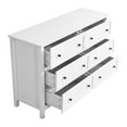 thumbnail image 4 of White Dresser for Bedroom, 6 Drawer Dresser with Wide Drawer and Metal Handles, Wood Dressers & Chests of Drawers for Hallway, Entryway, 4 of 25
