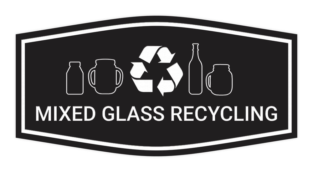 Mixed Glass Recycling Sign 