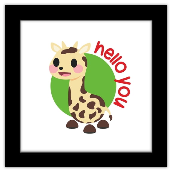Gallery Pops Adopt Me! - Giraffe Wall Art, Black Framed Version, 12" x 12"