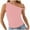 Pink, variant on Spring Tops for Women Women's Summer Solid Color Shoulder Slant Collar Fold Asymmetric Top Women's Tank Top Strap Top Cleavage Women Dressy Corsets Top for Women Top Blouse