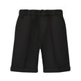 thumbnail image 2 of Boy School Uniform Pleated Front Stretch Preppy School Shorts Black Uniform Pants for Boys Back To School Elastic Waistband Pants 5-6 Years, 2 of 3