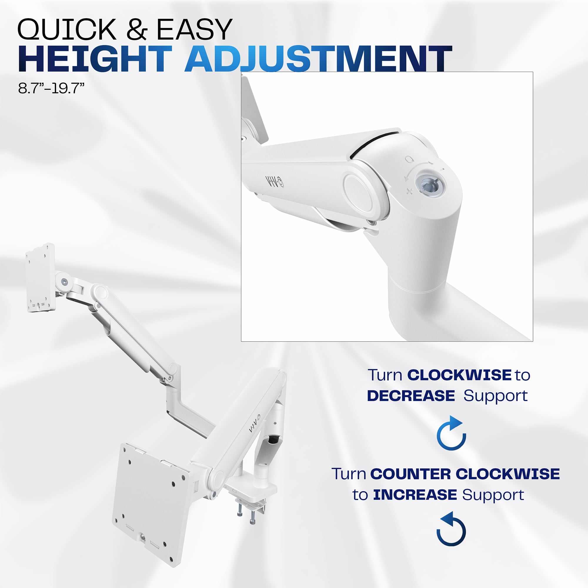 VIVO White Tension Spring Dual Ultra Wide Monitor Mount, Up to 45" Screens