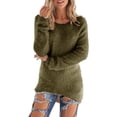 thumbnail image 2 of FAIWAD Womens Cozy Fuzzy Sweaters Long Sleeve Round Neck Thermal Warm Jumper Tops Trendy Fall Winter Clothes, 2 of 5