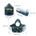 thumbnail image 6 of 3pcs Baby Play Tent with Crawl Tunnel Basketball Hoop Indoor/Outdoor Kids Boys & Girls Toddler Ball Pit Tent Playhouse for 18 Months-8 Year Old, Blue (No Ocean Balls), 6 of 9