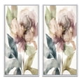 thumbnail image 2 of Designart "Vintage Retro Peony Blossoming Beauty I" Floral Peony Framed Wall Art Set Of 2 - Modern Brown Framed Wall Art Set Of 2, 2 of 6