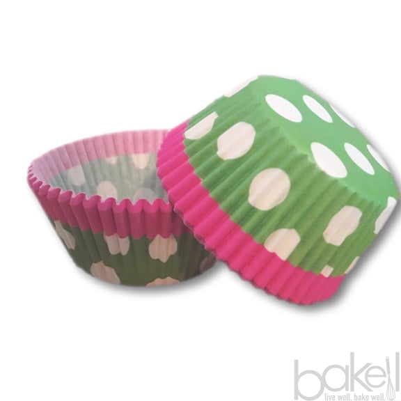 Pink & White Polka Dot Standard Size Cupcake Wrappers & Liners