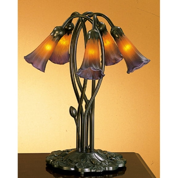 Meyda Tiffany - 14962 - Five Light Accent Lamp - Amber/Purple Pond Lily - Antique-56pack