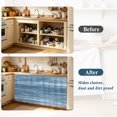 thumbnail image 4 of Blue Sink Skirt 10"W x 11"L, Dustproof Under Sink Curtain Skirt for Bathroom Kitchen, Vintage Modern Abstract Art Ombre Adhesive Short Vanity Curtains Cover for Laundry Room Closet Shoe Rack, 4 of 8