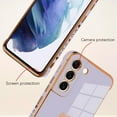thumbnail image 2 of Compatible with Samsung Galaxy S21 Case Love Heart Plating Electroplate Luxury Elegant Case Camera Protector Soft TPU Shockproof Protective Corner Back Cover Galaxy S21 Case -Purple, 2 of 10