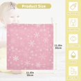 thumbnail image 2 of Dreamtimes Shiny White Pink Snowflakes Baby Muslin Washcloths Face Towel, 3 PCS Merry Christmas Burp Cloths Cotton Wipes Infant Wash Cloth for Newborn Boys Girls 12x12 inches, 2 of 7