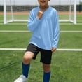 thumbnail image 4 of MGDXOX Kids Long Sleeve V Neck Athletic Shirt Breathable Quick Dry Fabric Spring Summer Sports Training Team Uniform Casual Wear Light Blue 8-9Years, 4 of 8